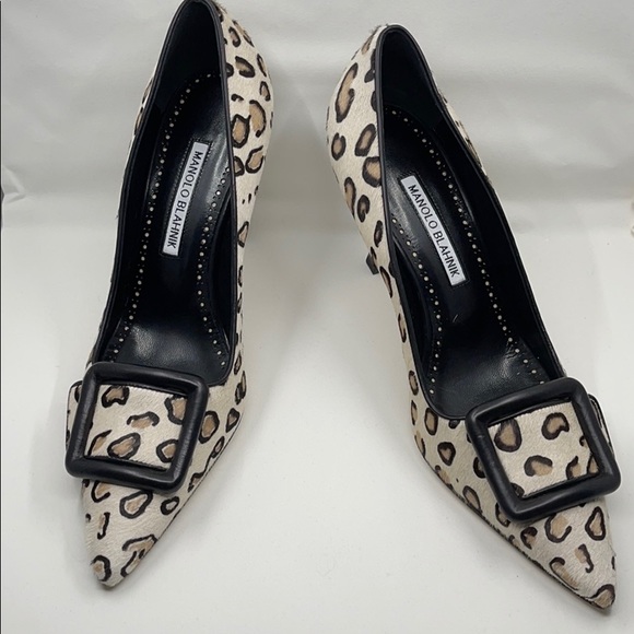 MANOLO BLAHNIK Maysale Leopard Pump size 39 - Picture 1 of 3